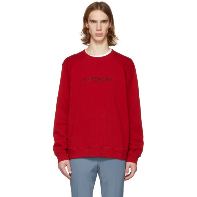 Photo: Givenchy Red Vintage Logo Sweatshirt