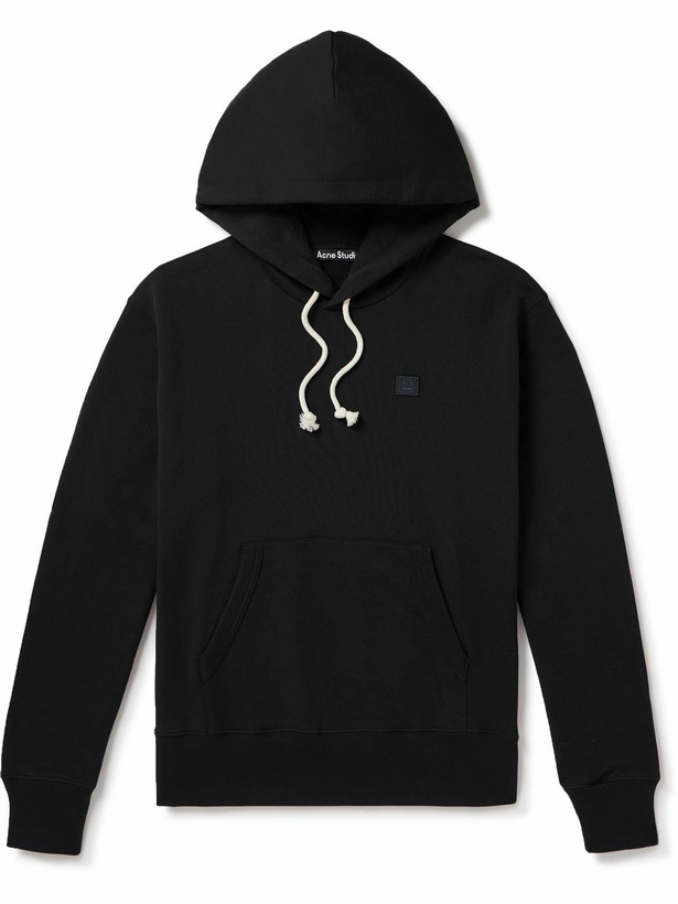 Photo: Acne Studios - Fairah Logo-Appliquéd Cotton-Jersey Hoodie - Black