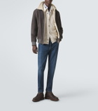 Brunello Cucinelli Cashmere-trimmed shearling blouson jacket