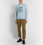 Loewe - Logo-Embroidered Loopback Cotton-Jersey Sweatshirt - Blue