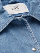 AMI PARIS - Logo-Embroidered Denim Jacket - Blue