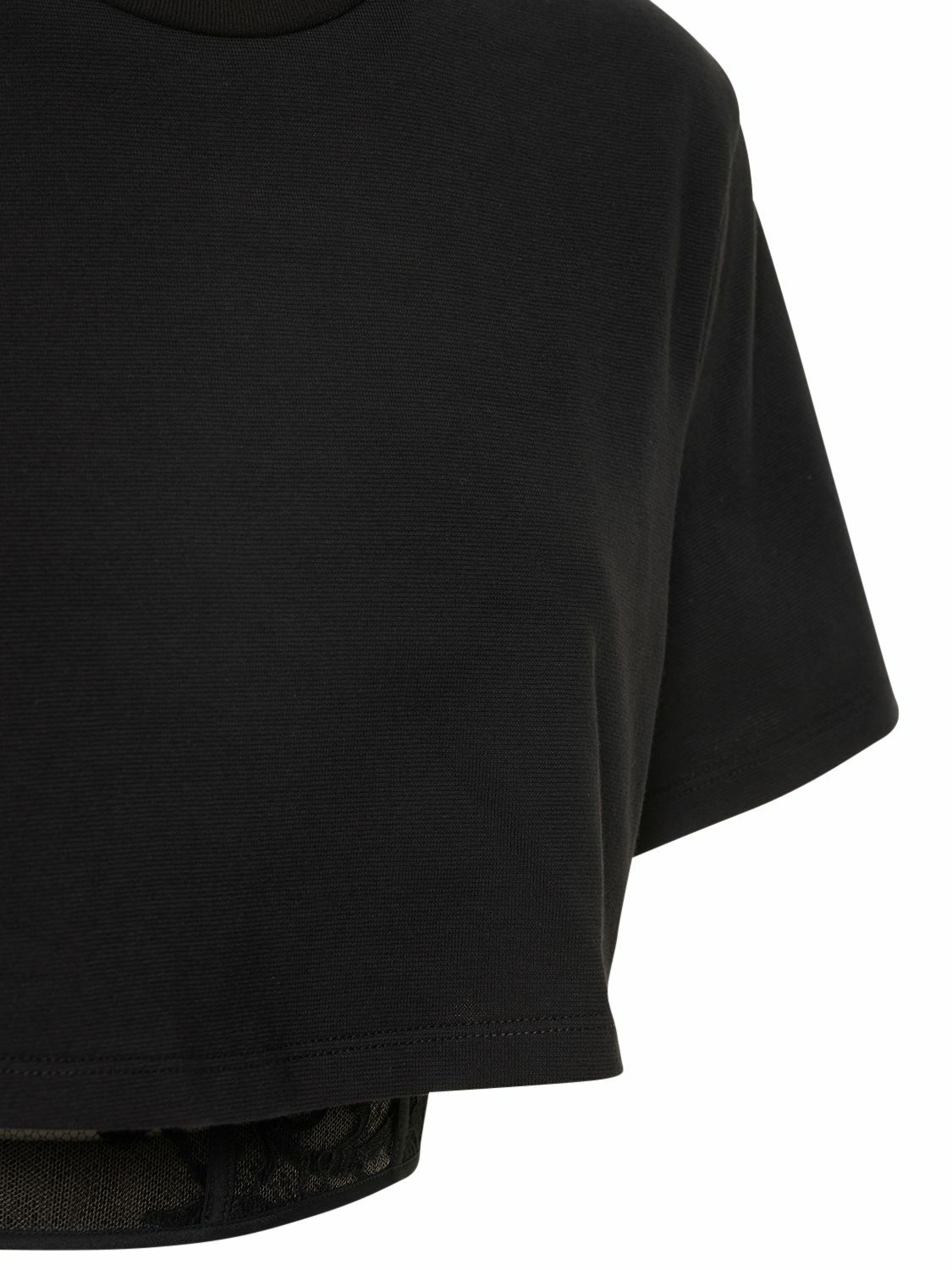Tシャツ・カットソー Alexander Mcqueen Cropped Shirt Alexander McQueen Women's Cropped Corset T-Shirt in Optical