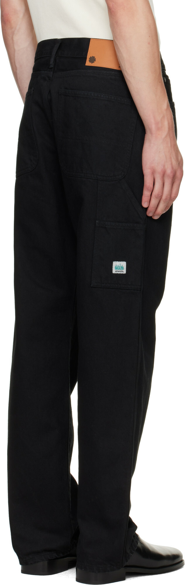 vowels Black Overdyed Painter Jeans