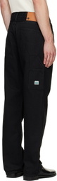 vowels Black Overdyed Painter Jeans