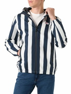 MC2 Saint Barth Man Hooded Lightweight Windbreaker With Striped Print