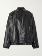 Sacai - Layered Leather Blouson Jacket - Black