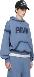 AVAVAV Blue Shoulderless Logo Hoodie
