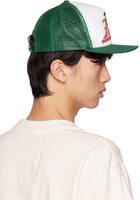 Rhude White & Green Palms Cap