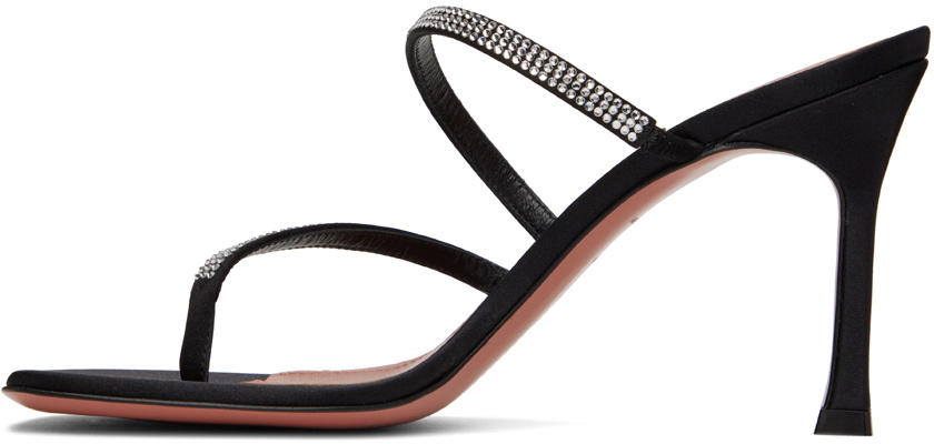 Amina Muaddi Black Fabric Platform Sandals main image 1