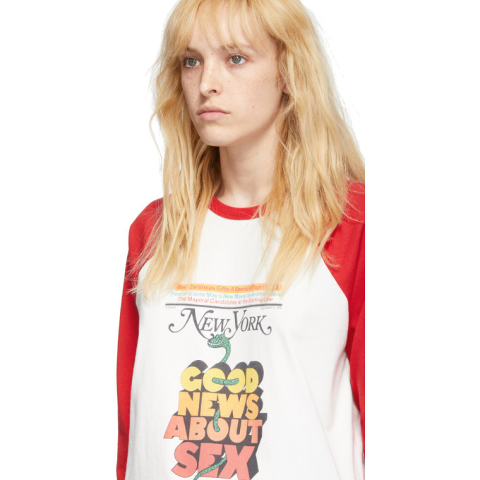 Marc Jacobs Off-White and Red New York Magazine Edition The Baseball T-Shirt Long Sleeve T-Shirt