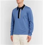 Dunhill - Slim-Fit Contrast-Tipped Cotton-Jersey Polo Shirt - Blue