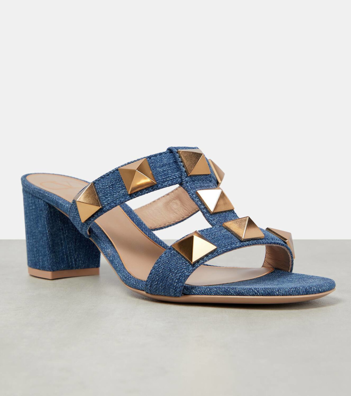 Valentino Garavani Roman Stud denim sandals