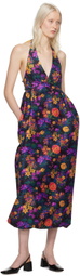 Kika Vargas Black Ivy Midi Dress