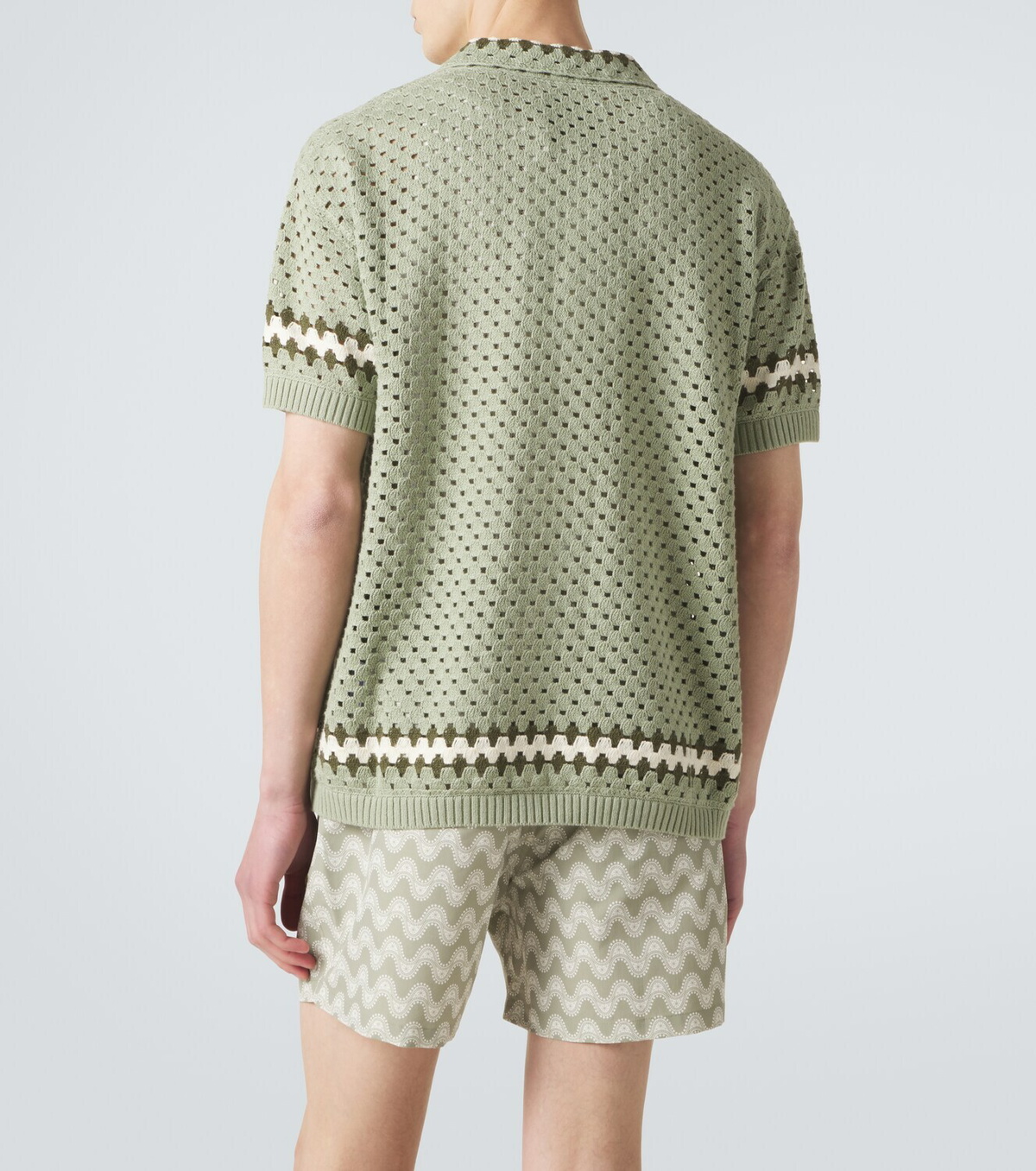 Frescobol Carioca Pinto crochet cotton bowling shirt