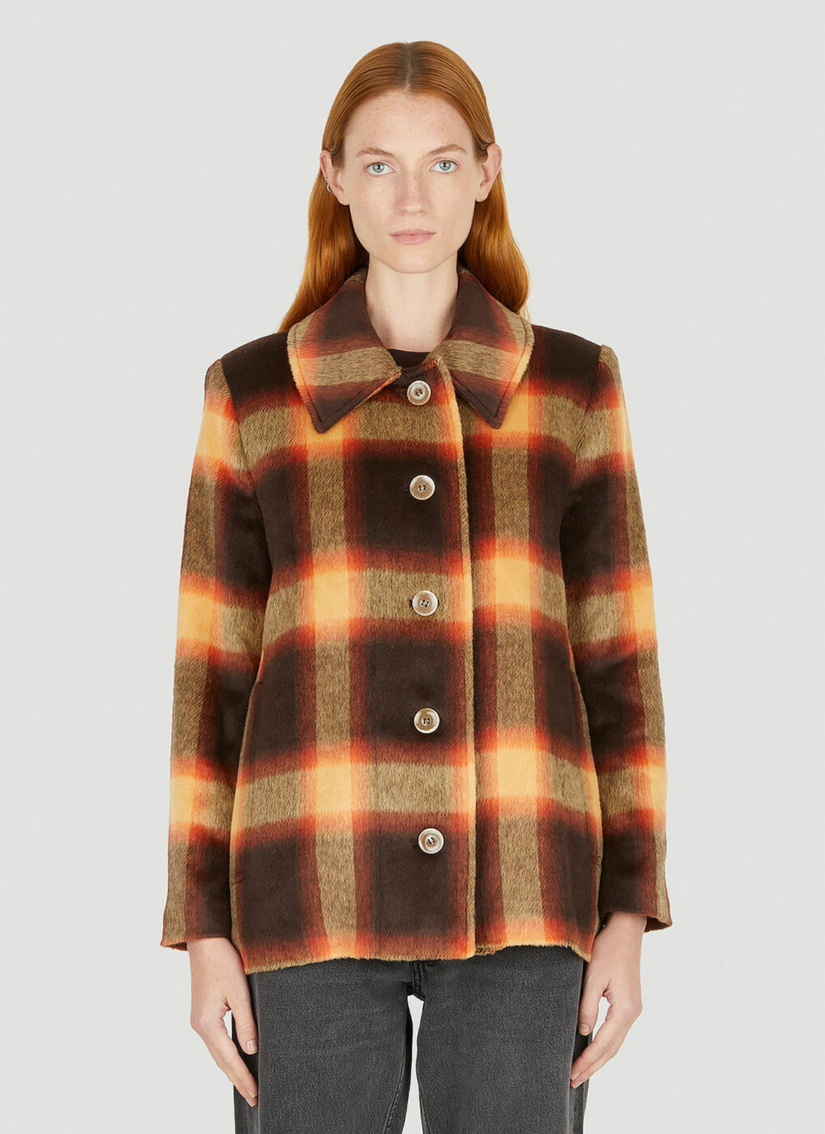 Nomad Plaid Jacket in Brown Rodebjer