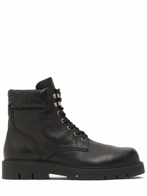 Photo: BOTTEGA VENETA 45mm Haddock Leather Lace-up Ankle Boots