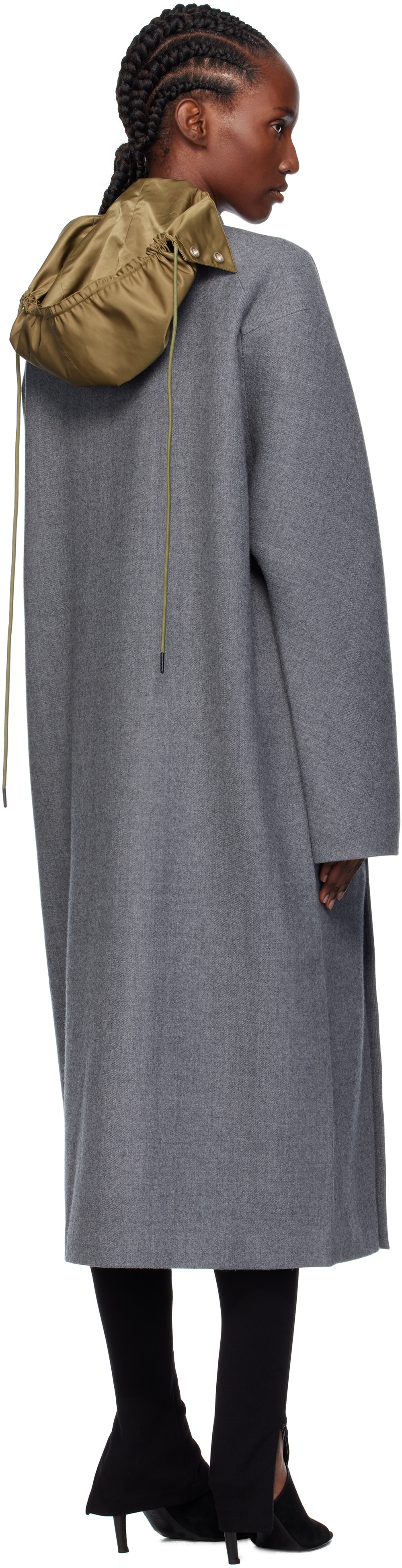 AO Yes Gray Changshan Melton Long Coat