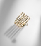 Shay Jewelry Spiral Heart 18kt gold pinky ring with diamonds