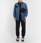 Off-White - Cotton-Panelled Distressed Denim Western Shirt - Men - Indigo