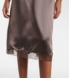 Magda Butrym Lace-trimmed silk satin slip skirt