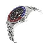 Gevril Wall Street GMT Black Dial Pepsi Bezel Mens Watch 4952B