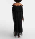 Nina Ricci Gathered sheer silk maxi dress