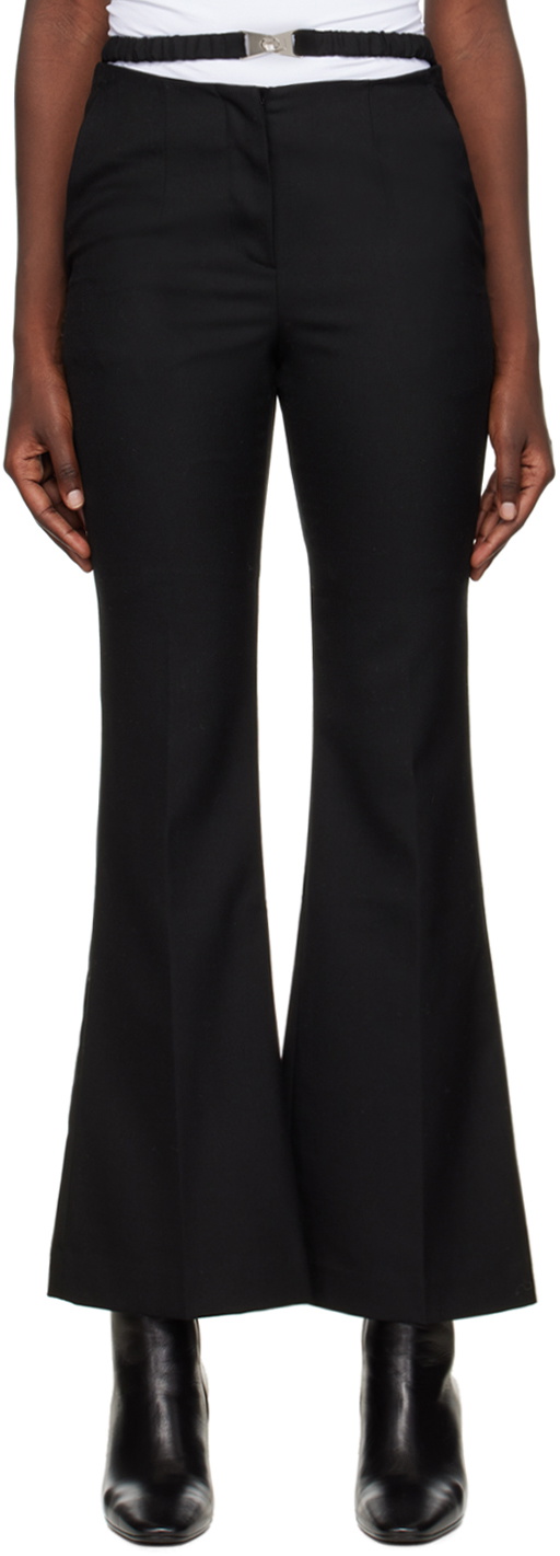 J KOO Black Belted Trousers