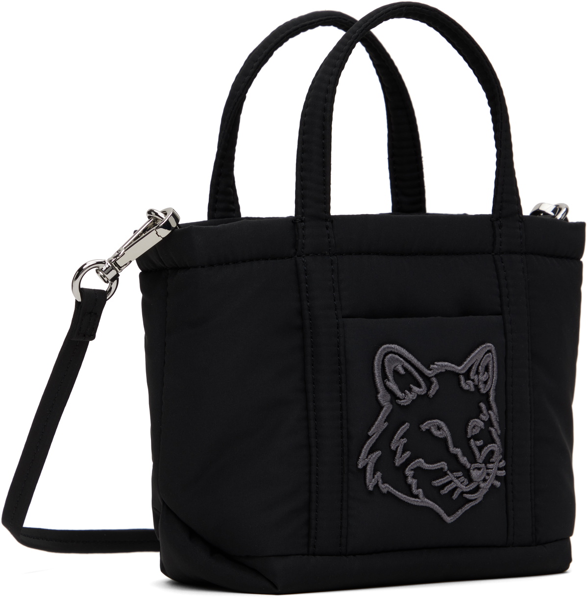 【関税込】Maison Kitsune メゾンキツネ FOX PUFFER MINI TOTE Maison Kitsuné Black Fox Head Puffer Mini Tote Maison Kitsune