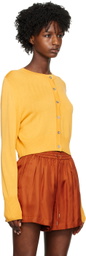 Silk Laundry Yellow Cropped Cardigan
