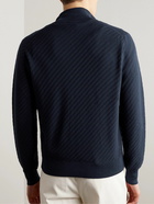 Brioni - Cotton, Silk and Cashmere-Blend Zip-Up Cardigan - Blue