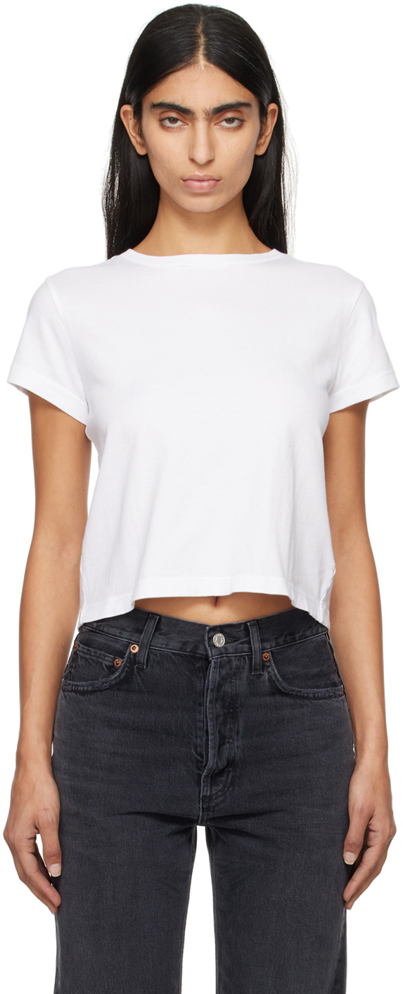 AGOLDE White Adine Shrunken T-shirt