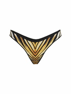 ROBERTO CAVALLI Ray Of Gold Printed Lycra Bikini Bottoms