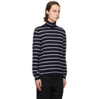Ralph Lauren Purple Label Navy and White Cashmere Jersey Sweater