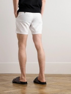 Club Monaco - Baxter Slim-Fit Straight-Leg Striped Linen-Blend Shorts - White