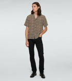 Saint Laurent - Short-sleeved leopard-print silk shirt