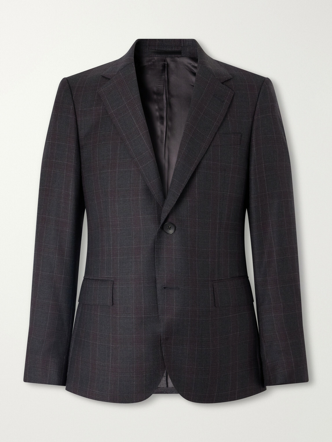 Mr P. - Checked Wool Suit Jacket - Gray