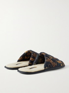 DESMOND & DEMPSEY - Printed Quilted Cotton Slippers - Multi