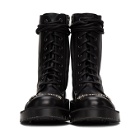 VETEMENTS Black Gothic Logo Combat Boots