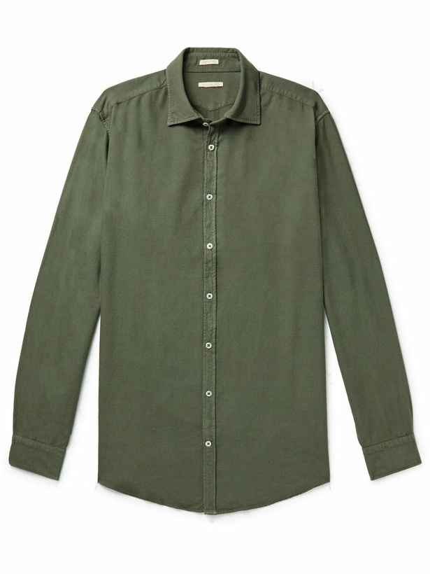 Photo: Massimo Alba - Genova Brushed-Twill Shirt - Green