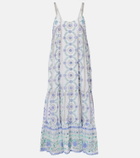 Juliet Dunn Embellished floral cotton midi dress