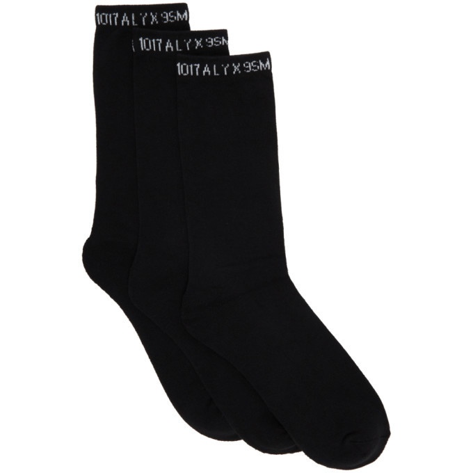 Photo: 1017 ALYX 9SM Three-Pack Black Logo Socks