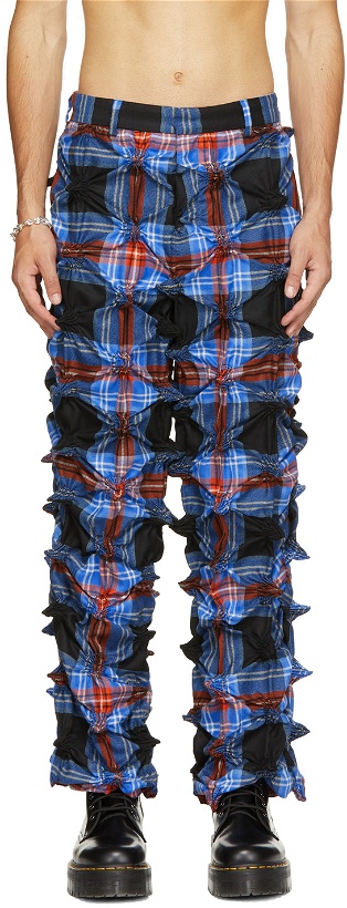 Photo: Charles Jeffrey Loverboy Blue & Red Plaid Spike Trousers