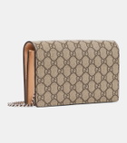 Gucci GG Marmont leather-trimmed wallet on chain