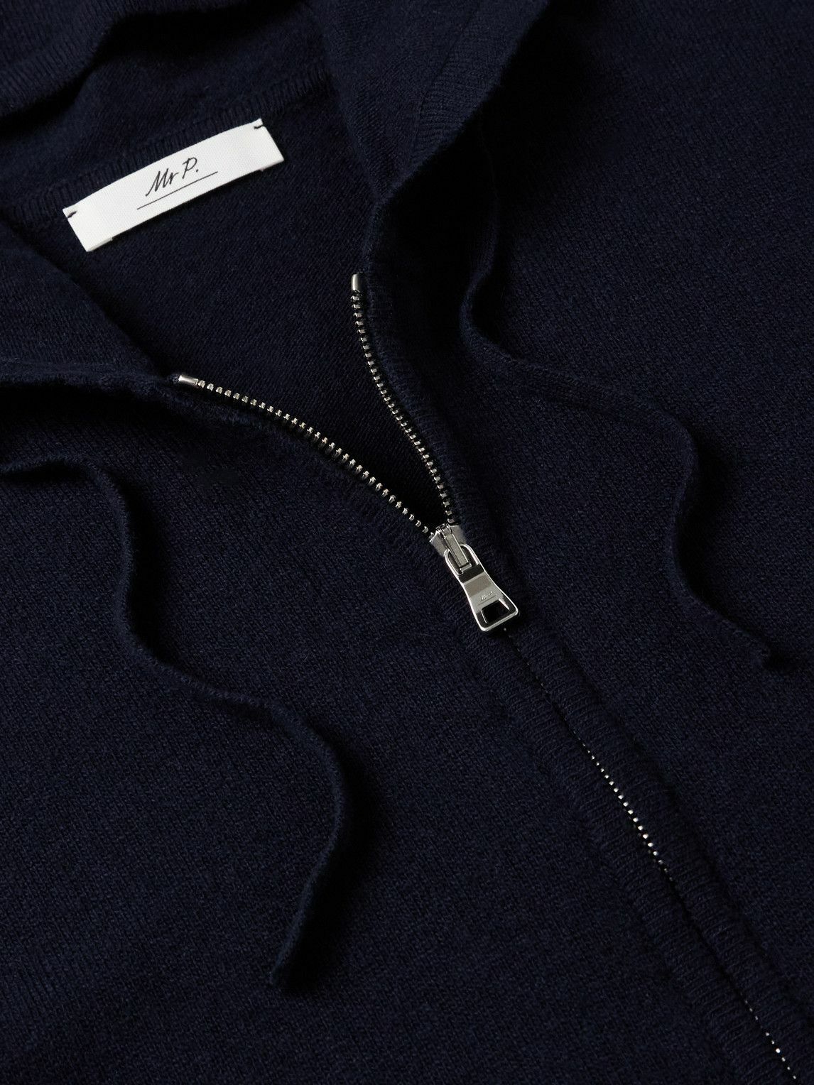 Mr P. - Mitchell Slim-Fit Merino Wool and Cashmere-Blend Zip-Up Hoodie - Blue
