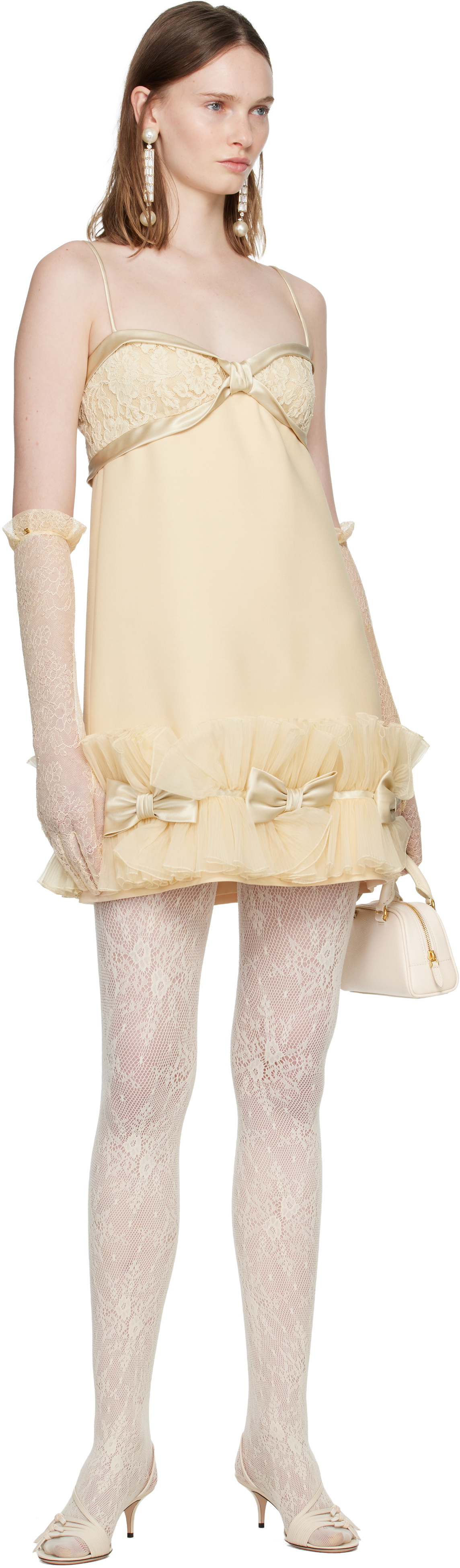 Valentino Beige Silk Minidress