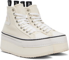 R13 Off-White Courtney Platform High Top Sneakers