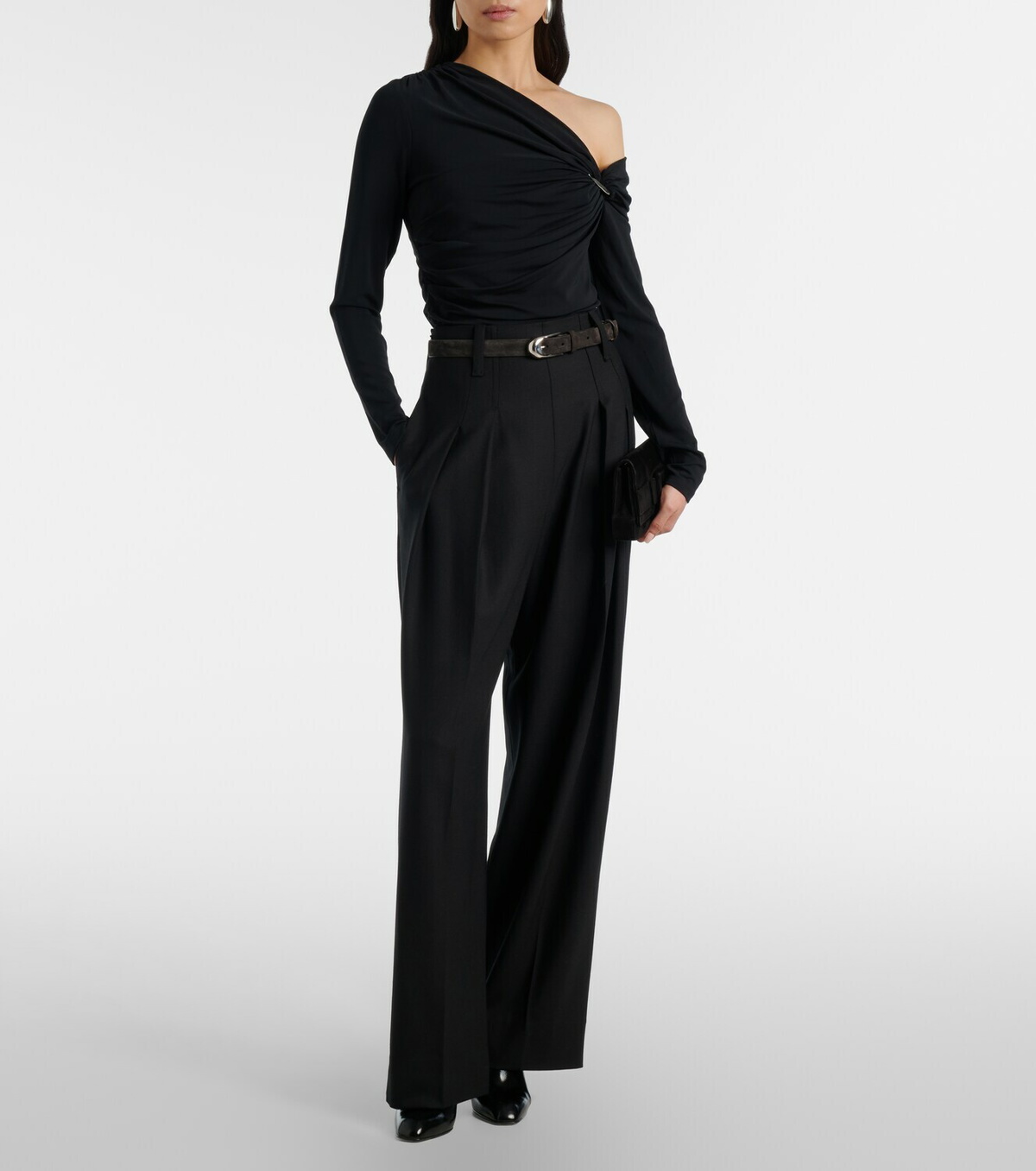 Veronica Beard Lozea asymmetric ruched jersey top