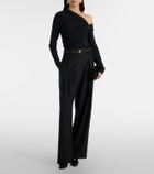 Veronica Beard Lozea asymmetric ruched jersey top