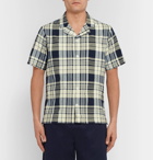 Folk - Camp-Collar Checked Slub Cotton Shirt - Men - Ecru