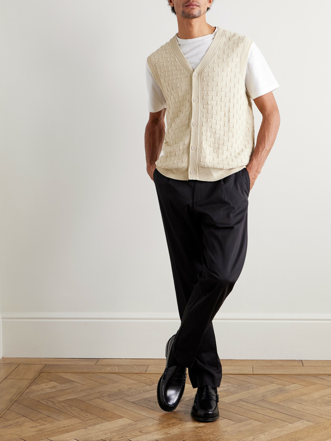 NN07 - Reece 6600 Pointelle-Knit Organic Cotton Vest - Neutrals
